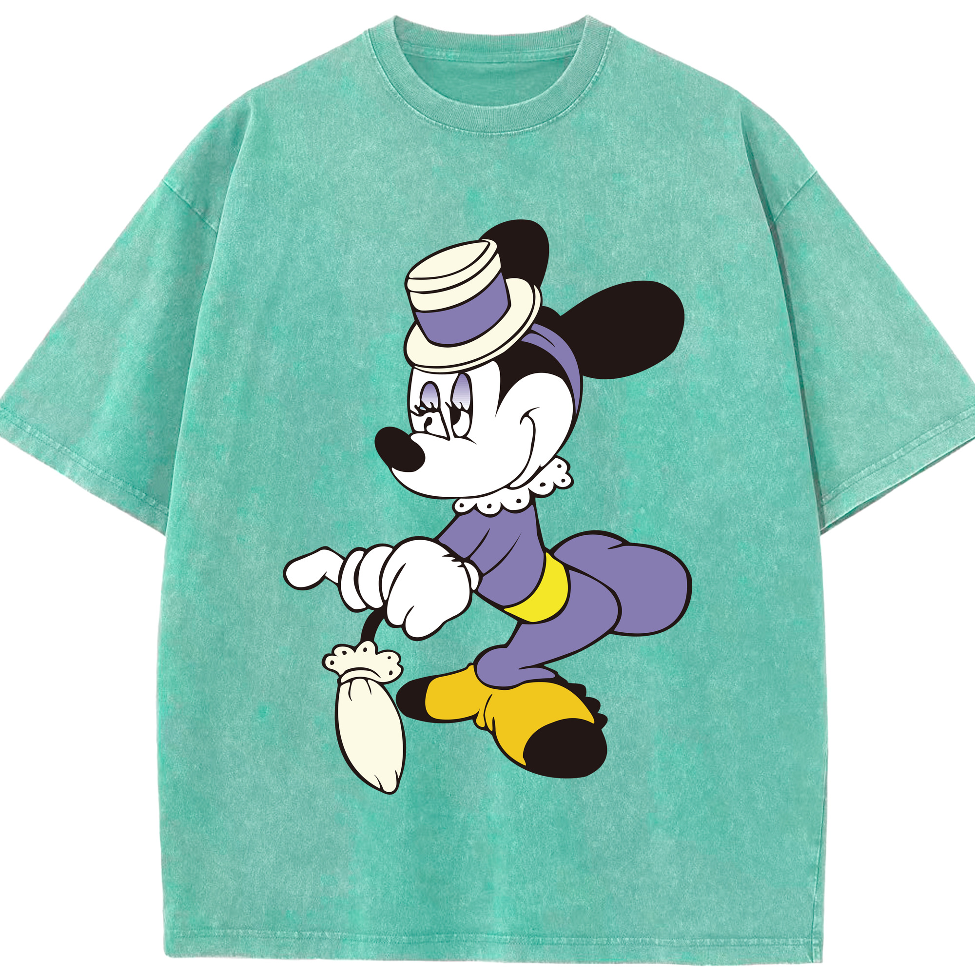 （画像用） ミッキーマウス Mickey Mouse 綿100% ヴィンテージ風 半袖Tシャツ（フロントプリント）